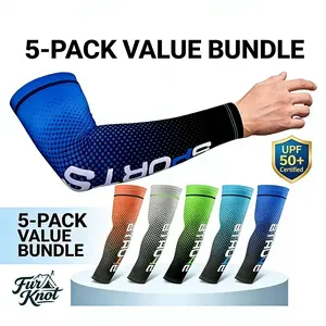 5 pairs summer cooling arm sleeves with UV protection, breathable and lightweight for outdoor activities. Comfortable to wear, suitable for both men and women in sports and daily outings.