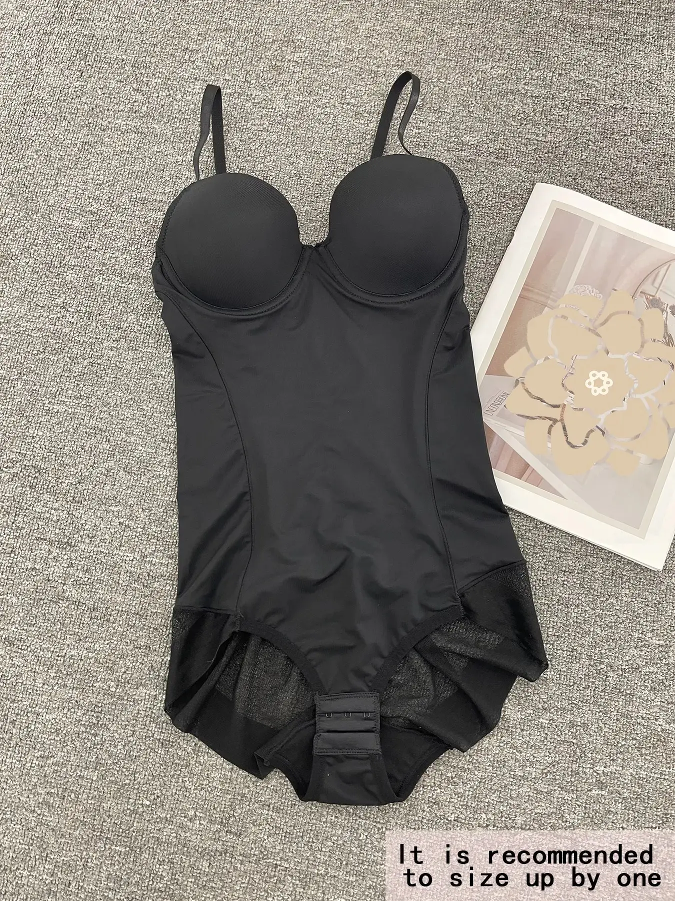 Women's Deep V Backless Shapewear Bodysuit, Ruched Design Sheer Top, Regular Length Casual Underwear for All Seasons