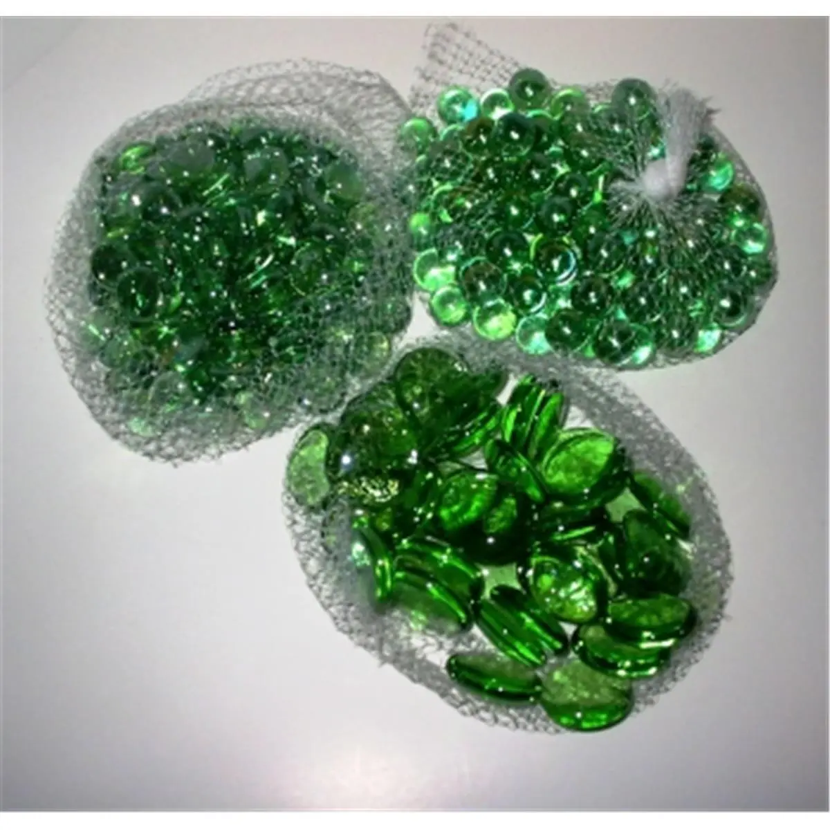 Athenas Garden GB-SM-GR 0.5-0.75 in. 2 lbs Small Glass Gem, Green - Set of 2