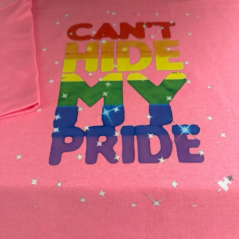 T-shirts with Rainbow Rose Design and Inspirational Quote for Pride Month