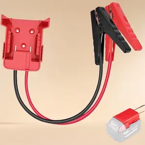 Jumper Cables alligator clips Compatible with Mil.waukee M18 18V Batteries, Silicone wire 8AWG 2FT Automotive Booster Cables for Jump Starting Tool Battery, Temperature resistance 392 ℉   200 ℃