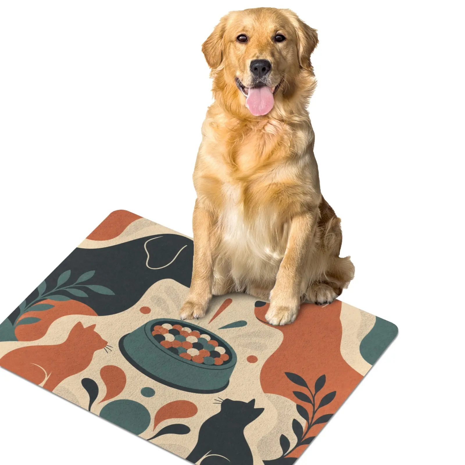 Pet Feeding Mat, Waterproof & Oil Proof, 60cm x 50cm, Protect Floors for Dog Cat Feeding Areas