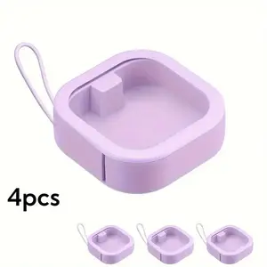 Stackable Hair Accessory Organizer Box, 4 Counts Portable Hair Pin Storage Box with Lid, Hair Organizer Storage Box for Home Bathroom Office Dormitory, Versatile Travel Accessory, Travel Accessories, Travel Gear