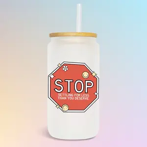 Stop Sign Libbey Glass Can