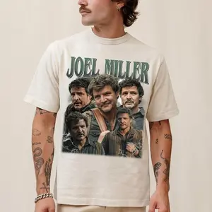 Joel Miller Pedro Pascal TLOU Vintage T-Shirt, TLOU Shirt, Joel Miller Gift For Movies Lovers Casual Clothing Fabric Menswear