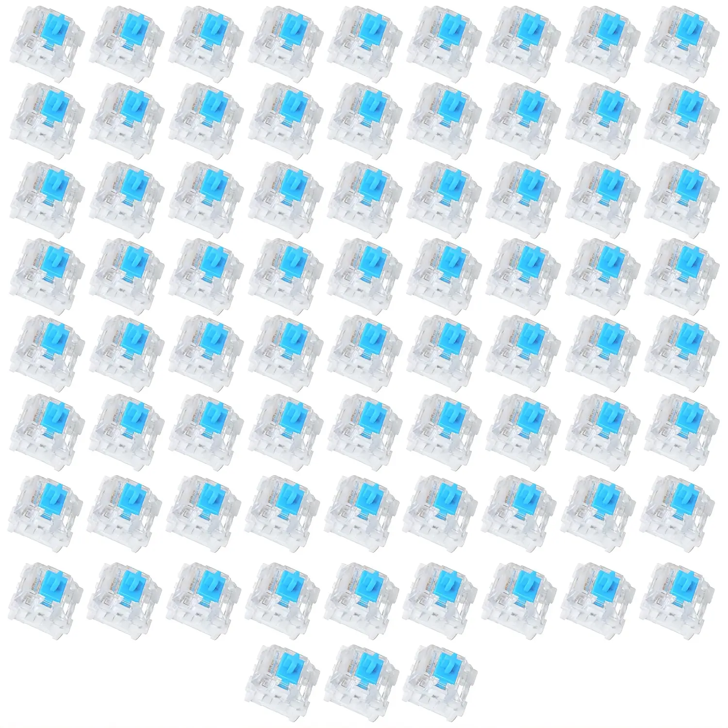 110 Pieces Blue Mechanical Keyboard Switches, 3 Pin Pre-Lubricated Clicky Key Switches, Dustproof and Waterproof Keyboard Accessories for Mechanical Gaming Keyboard