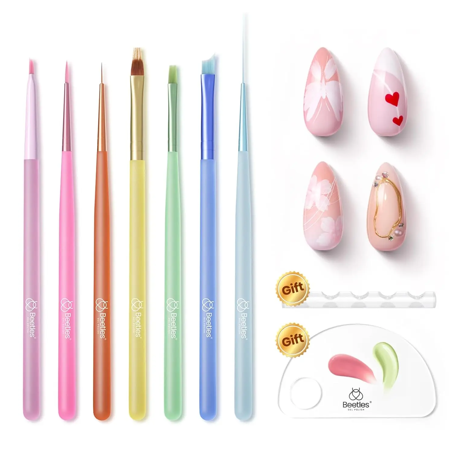 7pcs Rainbow Pastel Brush Set