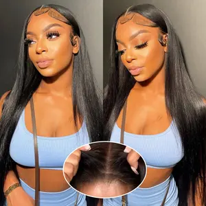 MYLOCKME Hair 28 30 32 Inch Glueless 9x6 7x5 Bone Straight Wigs Wear&Go Pre Cut 5x5 6x4 Smooth Hair Lace Wig Pre Plucked Hair Wig