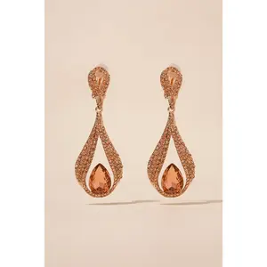Liliana Infinity Teardrop Rhinestone Clip-On Earrings