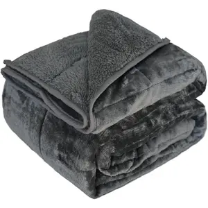 Throw Sherpa Weighted Blanket 20 lbs - 80"x87" for Adults, Fleece Fluffy Fuzzy Cozy Plush Washable Heavy Blanket, Super Soft Warm for   Full Size Bed in Winter