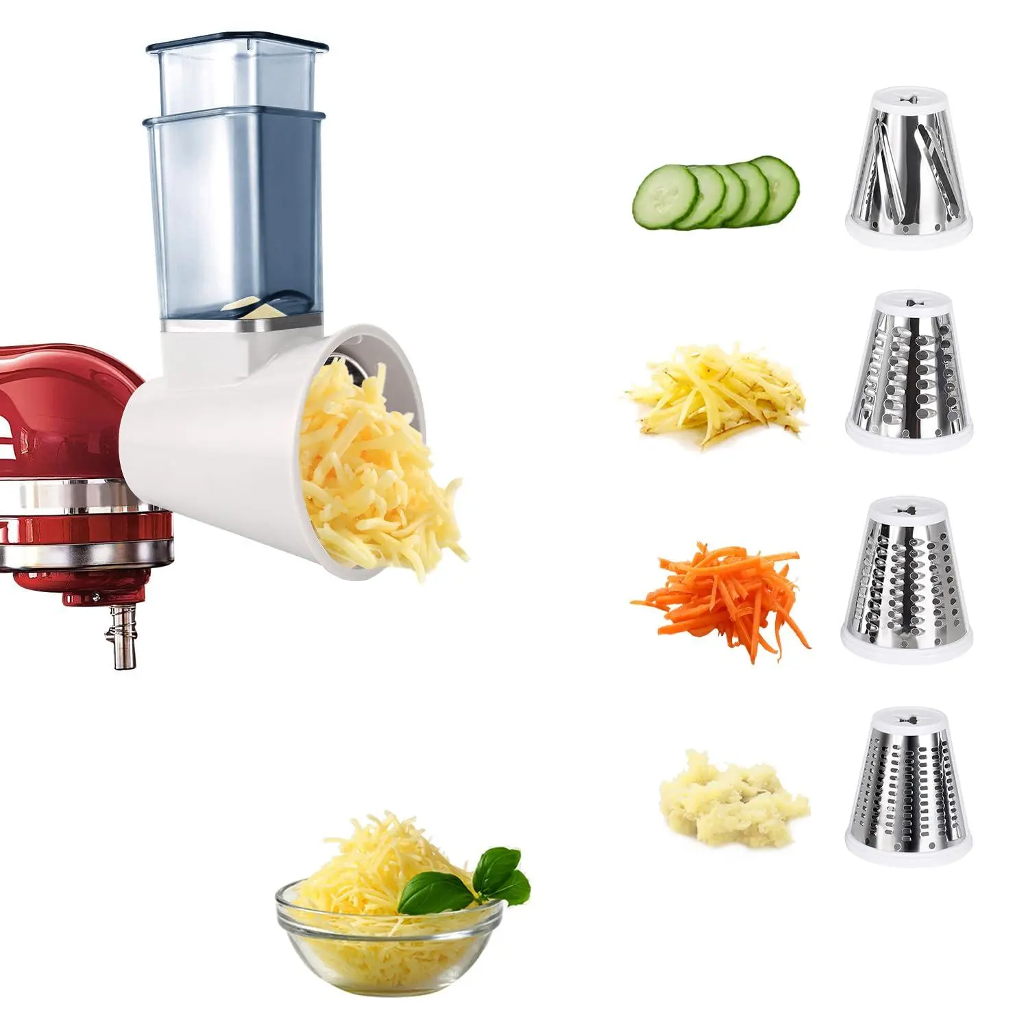 Slicer Shredder Attachment For Stand Mixer  Salad Machine With Vegetable Maker Food Slicers Cheese Grater Attachments Dishwasher Safe By  Blue