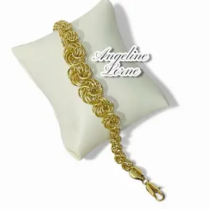 Pulsera nudo grueso size 8 Ajustable Laminado 14k capas Oro Real Alta Calidad Uso Diario