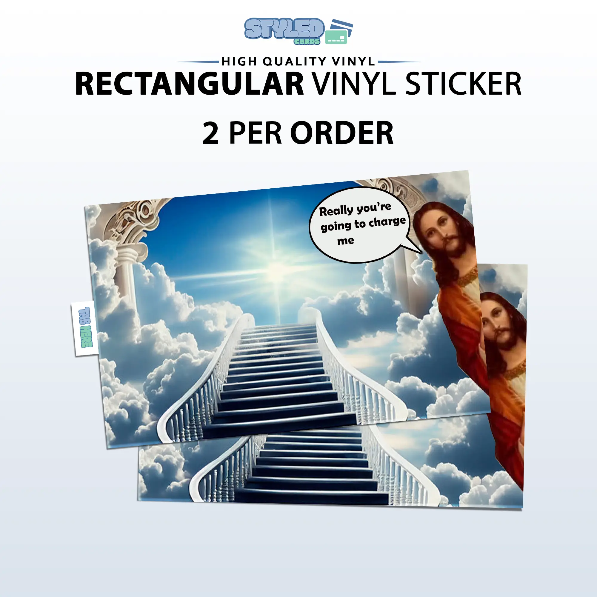 funny Jesus meme rectangle vinyl sticker