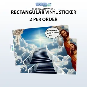 funny Jesus meme rectangle vinyl sticker