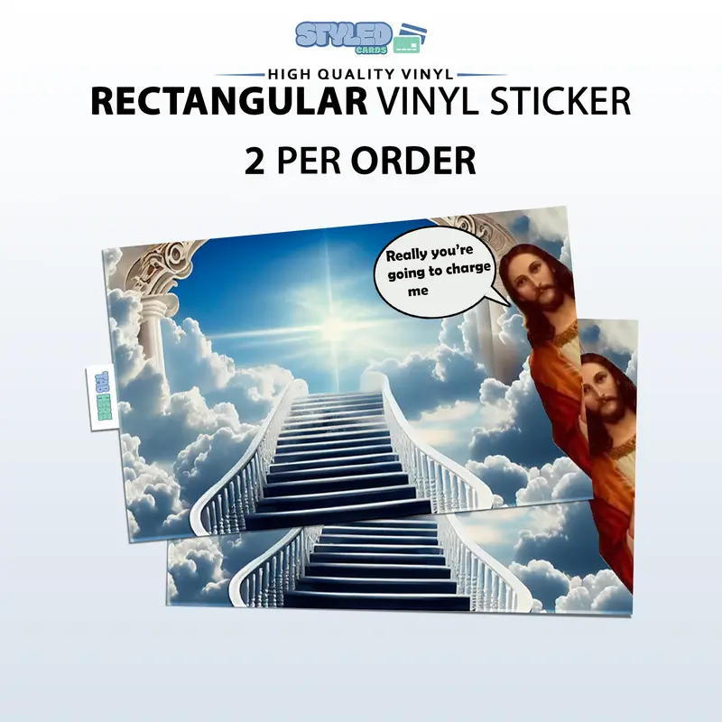 funny Jesus meme rectangle vinyl sticker