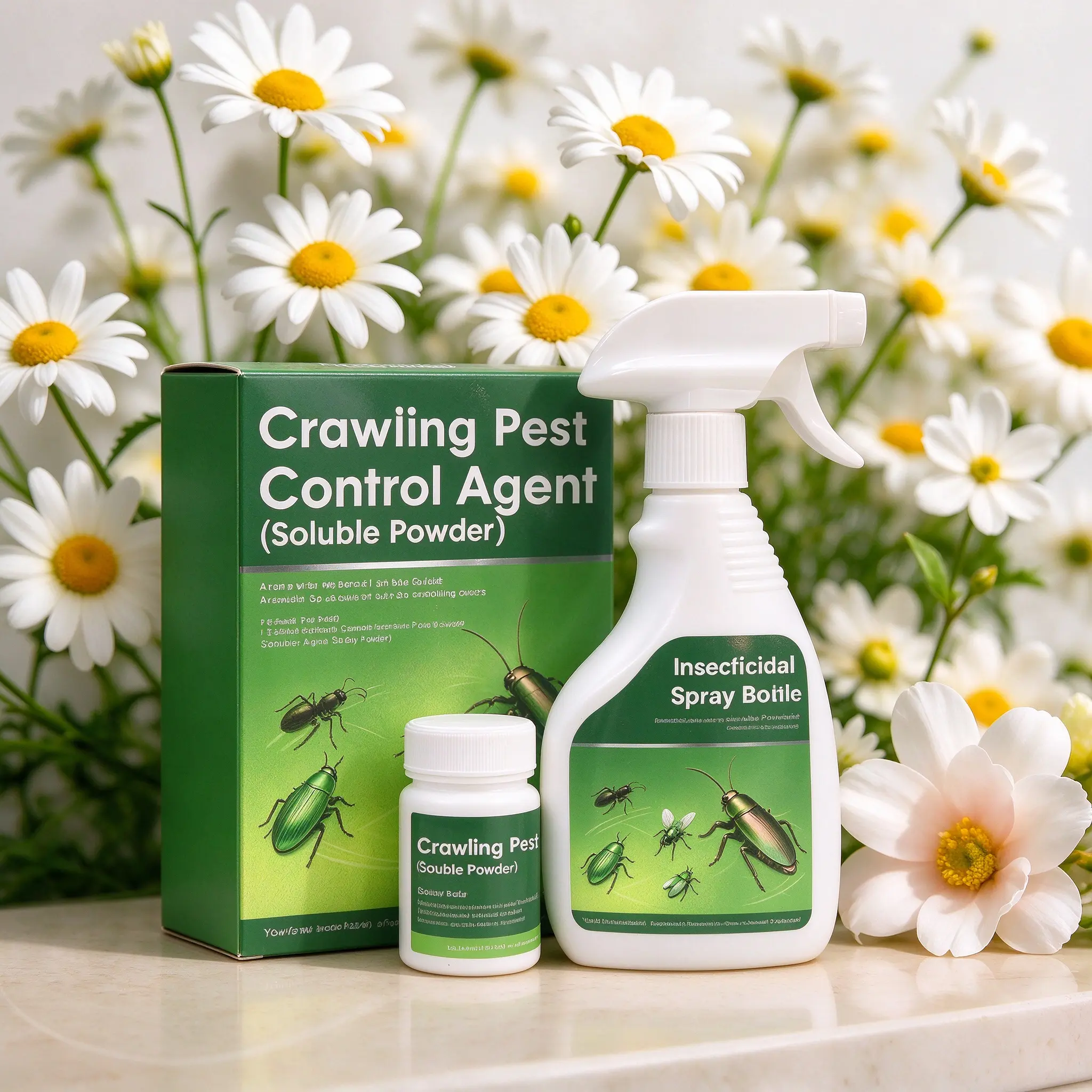 Indoor Pest Powder Set – Soluble Concentrate 40g (1.41 oz) with Spray Bottle & Scoop for Crawling Insect Treatment