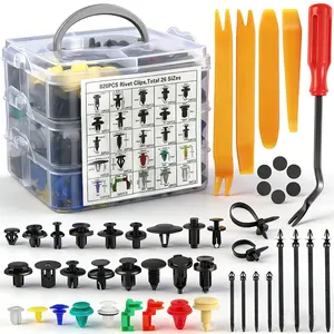 925pcs Car Push Retainer Clips & Auto Fasteners Assortment 33 Most Popular Sizes Bumper Fender Rivets with Cable Ties Removeclip removal plier br ， clip removal plier br pitman，Plastic Car Clips Fastener Kit