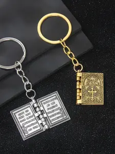Creative Bible Book Design Metal Keychain, Unisex Fashion Accessory, Durable and Stylish, Perfect Gift for Bags and Car Keys