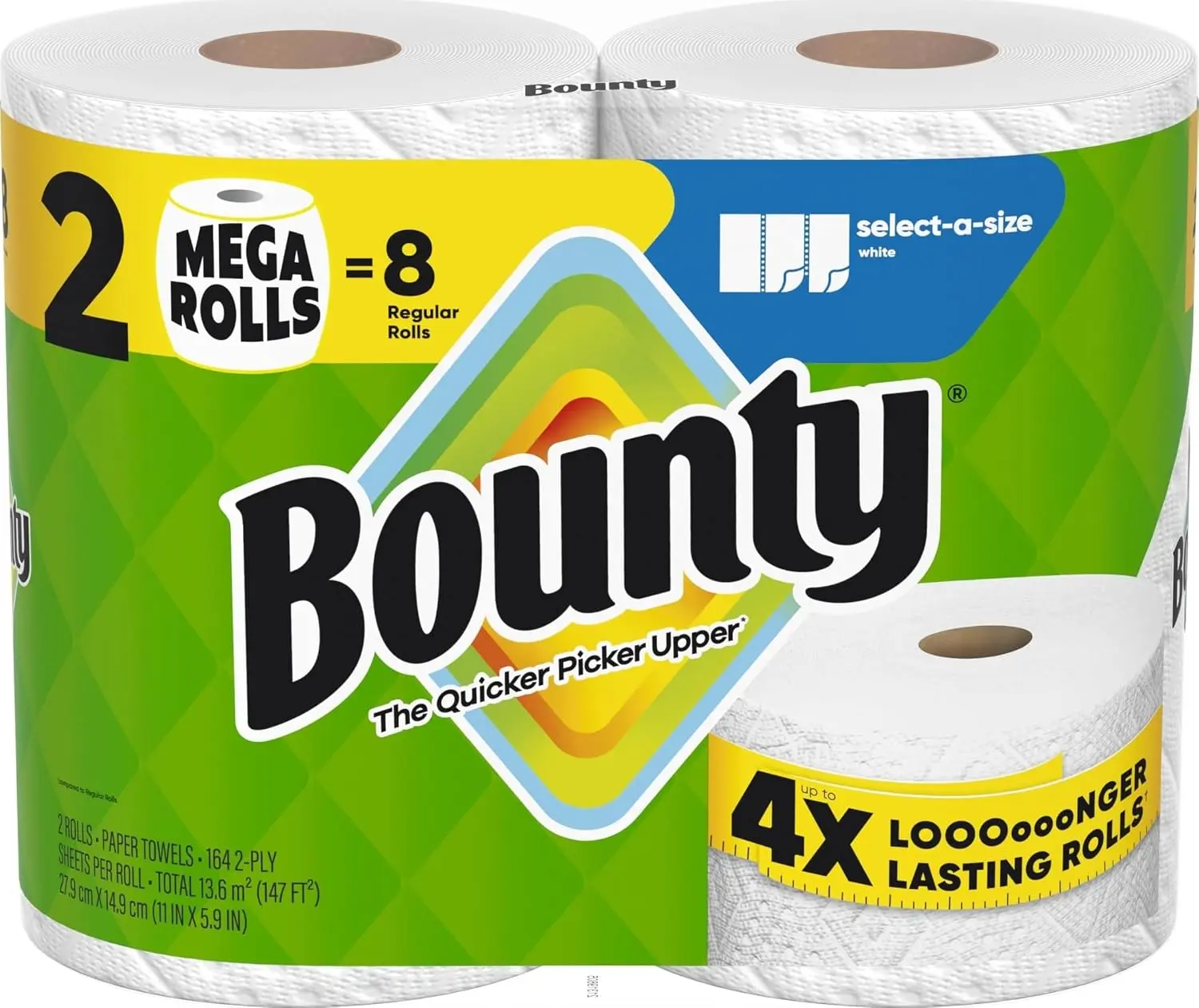 Select-A-Size Paper Towels, White, 2 Mega Rolls = 8 Regular Rolls