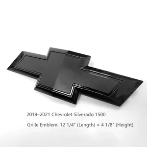 Glossy Black Bowtie Emblems for 2019-2026 Chevy Silverado 1500 | Front & Rear Replacement Badges | 3D ABS Chrome Delete (Does NOT Fit 2022 & ZR2)