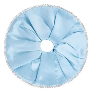 RIKI Crystal Hair Scrunchie in Green and Blue - 100% Silk for Hair Care