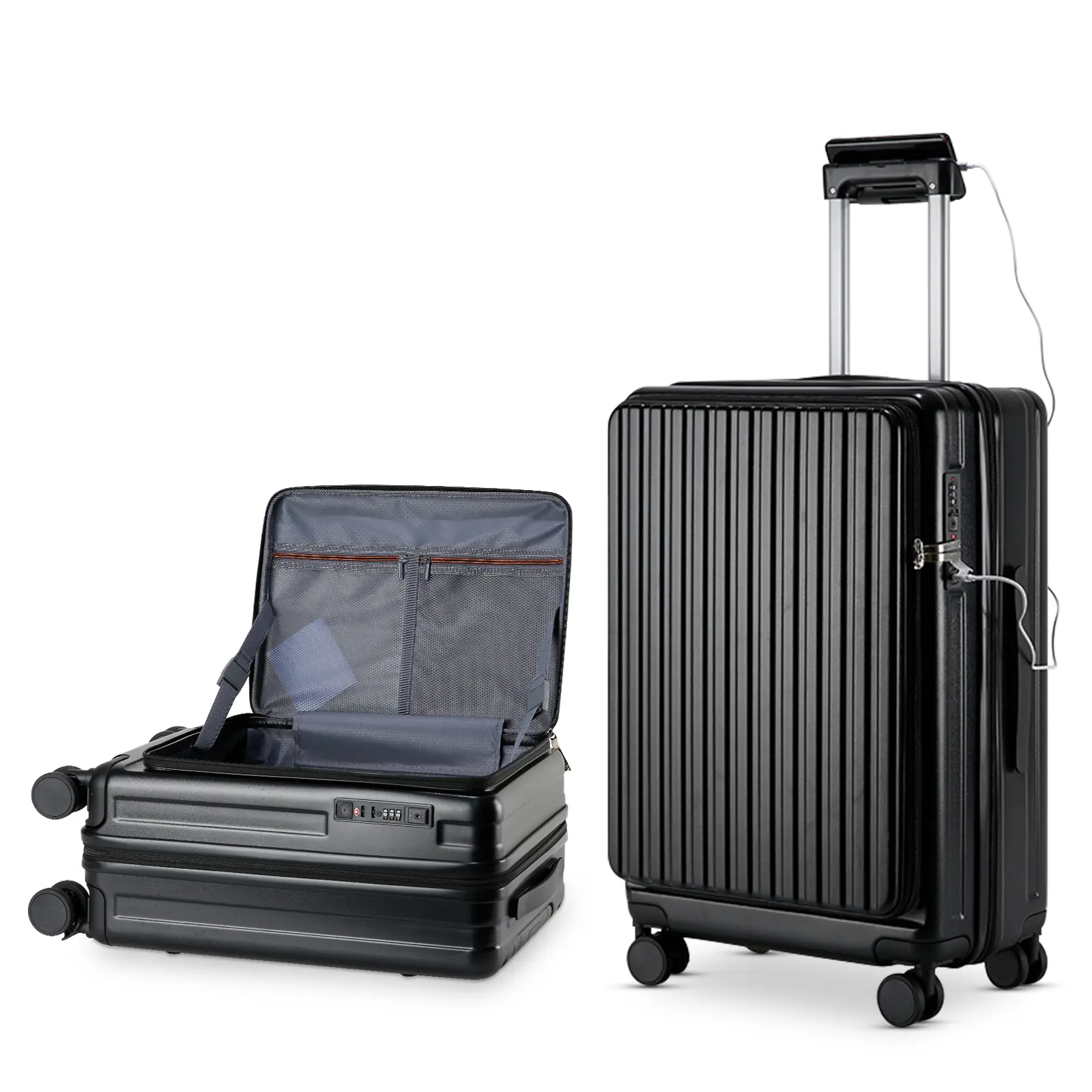 20-Inch Expandable Hardside Carry On Luggage with TSA Lock and 360 Spinner Wheels, Matte ABS/PC Business Suitcase for Work Trips, Usb Port, Hand Wash Only, Carry On Checked Luggage, Airline-Compatible Checked Luggage