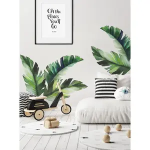 Watercolor Banana Tropical Jungle Leaves Wall Stickers