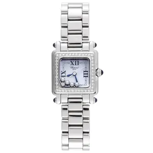 Chopard Happy Sport Square Ref. 278892 - Stainless Steel with Custom Diamond Bezel, Floating Diamonds Quartz Women's Watch WHT031051