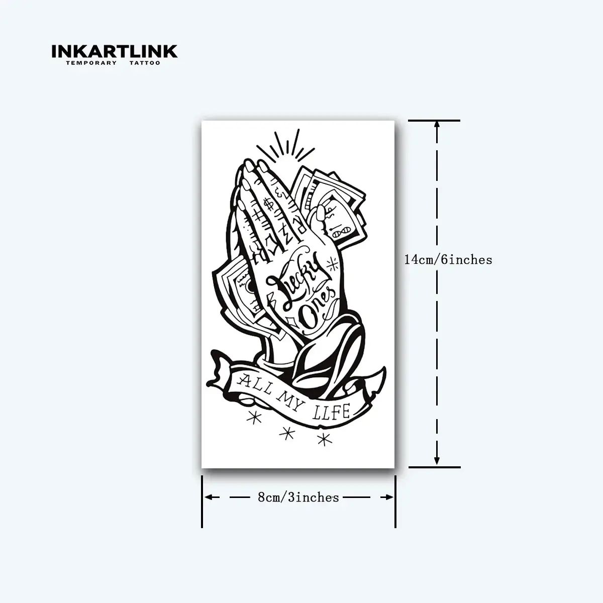 Praying Hands temporary tattoo stickers, magic tattoos, herbal