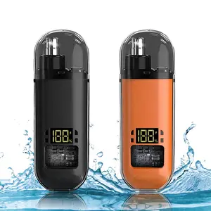 Mini Nose Hair Trimmer for Men Women, Rechargeable Trimmer, Painless Eyebrow Facial Hair Shaver, LED Display Nose Clipper, Waterproof Dual Edge Blades Clipper for Easy Cleaning