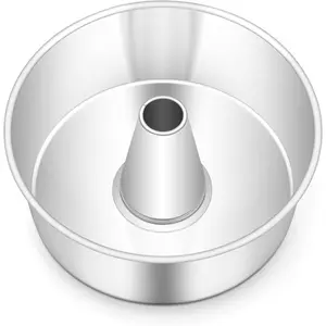 10inch Angel Food Cake Pan, Stainless Steel Cake Pan with Tube, Healthy & Non-toxic, Sturdy & One-Piece, Mirror Finish & Dishwasher Safe