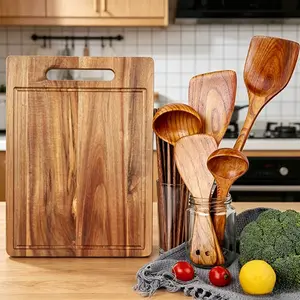 1 high-end Acacia wood cutting board, minimalist rural kitchen style, enhances your cooking preparation with stylish and practical wooden boards, perfect for family gifts, cooking enthusiasts, daily cooking, and entertainment