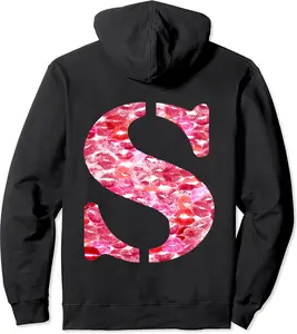 Back Print Only - Lipstick Kisses For Boyfriend Letter S Pullover Hoodie - Ciennaslay Shop 67B0D3F47QTN
