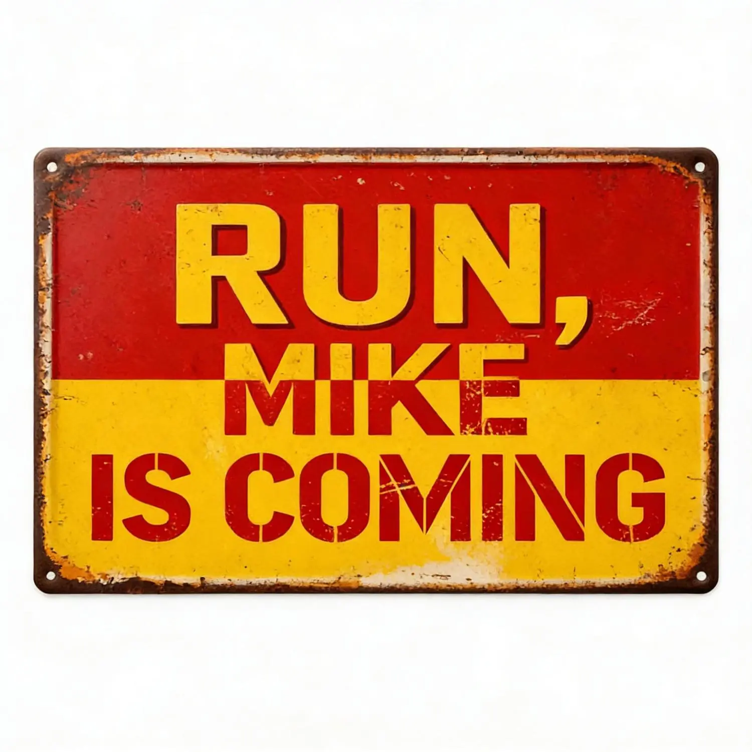 Mike Retro Classic Metal Wall Sign 8x12in Humorous Funny Decor for Home Bar Shop