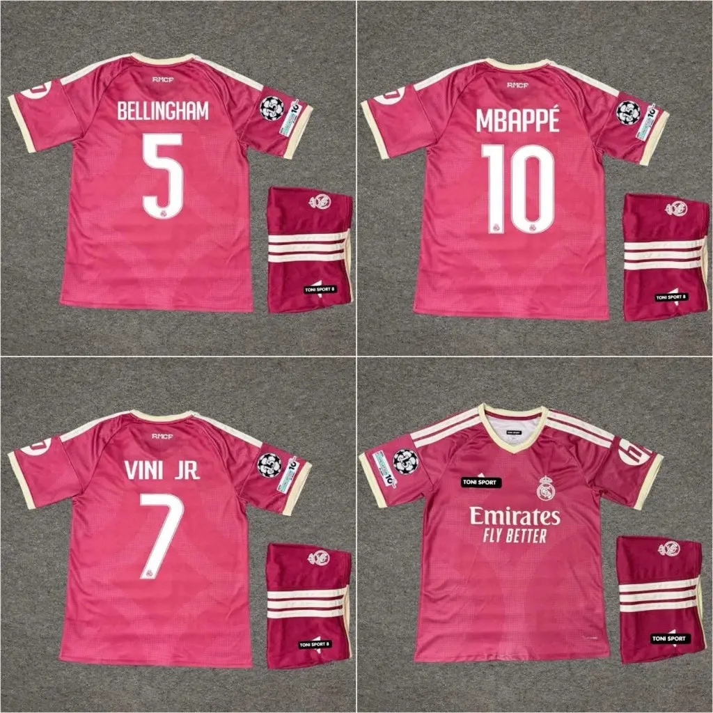 2026/27 Los Blancos Pink Away Soccer Jersey Full Set – Premium Polyester Football Shirt & Shorts, Breathable Training Kit