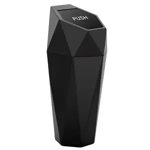 Car Trash Can with Lid, Mini Car Trash Can Cup Holder, Car Trash Bin Car Interior Accessories, Leak-Proof Car Trash Bin, Suitable for Cars, RVs, Homes, Offices Multi-Purpose Mini Trash Can (Black)