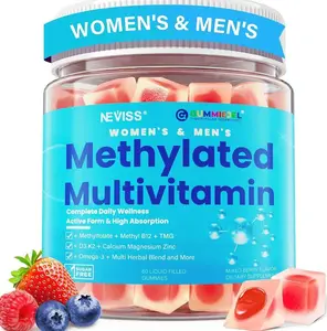 Methylated Multivitamin for Women & Men Gummies w/ Omega-3, Calcium, D3 K2, Methylfolate & B12, TMG, Daily Vitamin A, C, E, B Complex, Magnesium, CoQ10, Probiotic for Overall Health- Vegan, Sugar Free