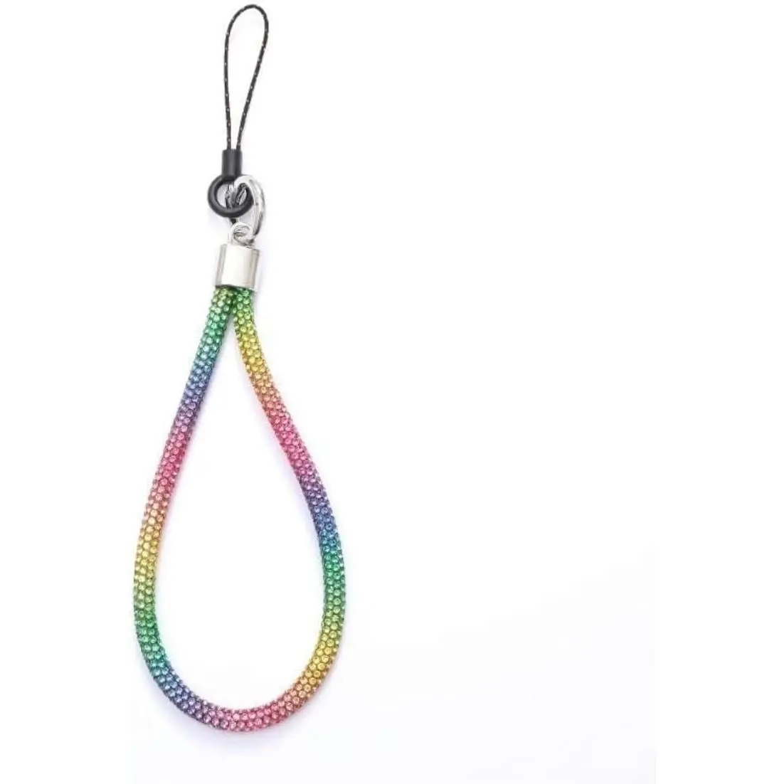 Crystal Phone Lanyard Full Diamond Pendant Wrist Strap Bling Wristlet Keychain Strap for Woman Wallet Bag Credit Card Holder(Rainbow Short),Accessories,Cell Phone Lanyards and Wrist Straps