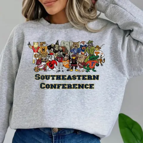 Southeastern Conference Crewneck Sweatshirt  SEC South Eastern Comfort Cotton