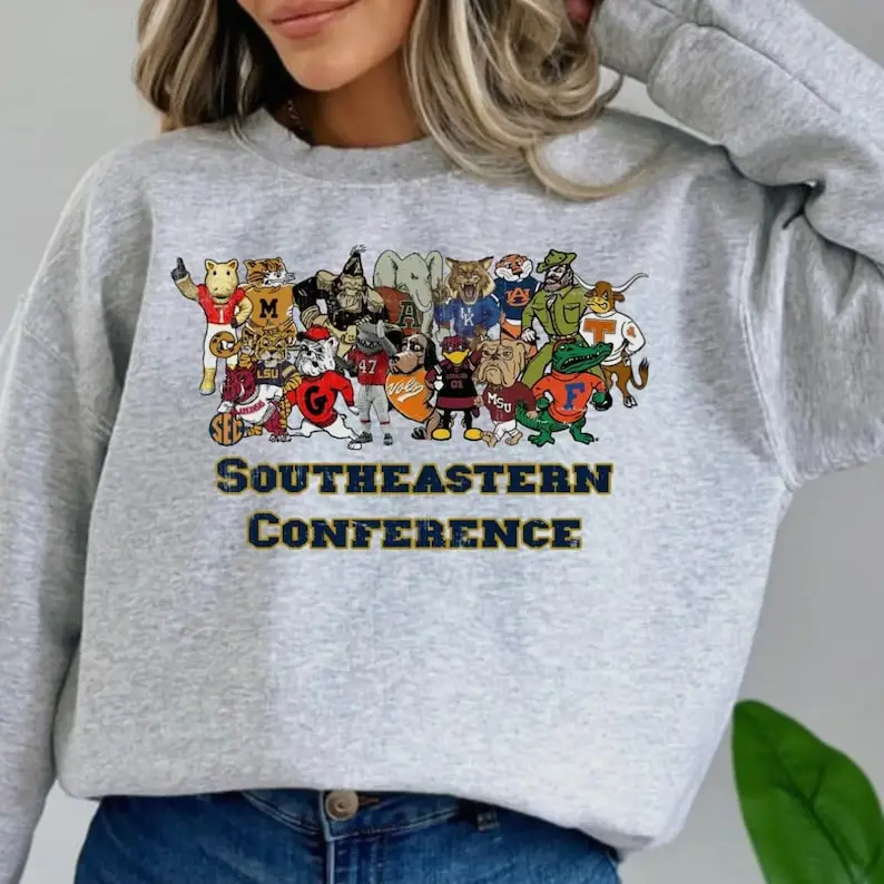 Southeastern Conference Crewneck Sweatshirt  SEC South Eastern Comfort Cotton