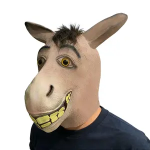 halloween  props  2026 - Funny donkey latex mask, realistic and funny grin expression, 1:1 film and television design, perfect for movie enthusiasts, collectors, Halloween role-playing theme party costumes and accessories, carnival prank props