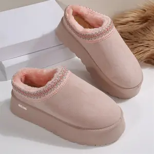 Women's Platform Mini Snow Boots Non-Slip Indoor Outdoor Shoes  Fleece Lined Short Ankle Slippers Springfresh