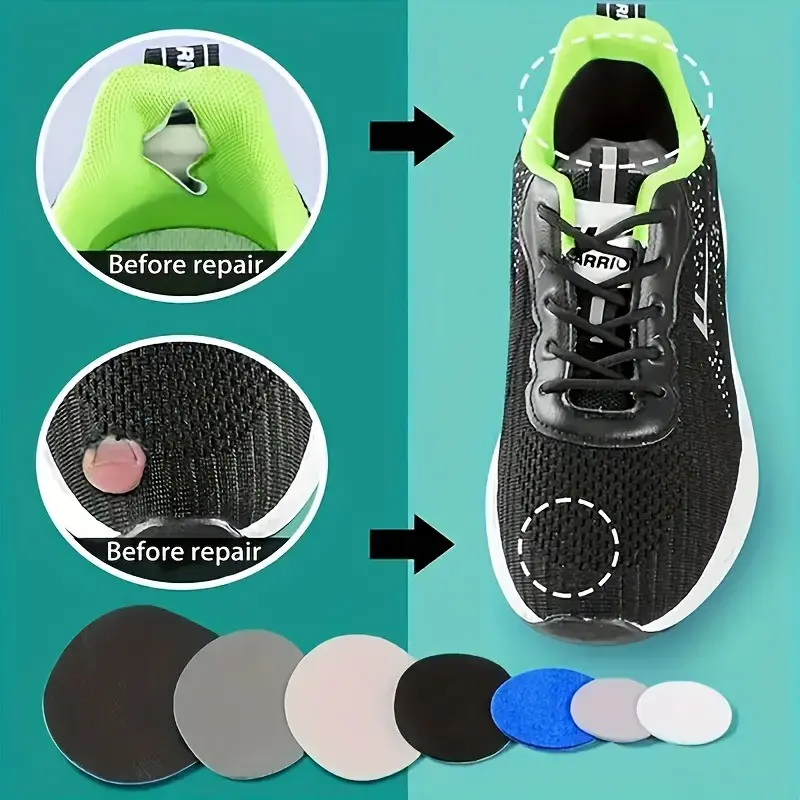 6pcs Self-Adhesive Shoe Patches, Sturdy and Durable, Scratch Resistant, Wear-Resistant, Repair Side Damage, Holes in Shoe Lining, Heel Patch