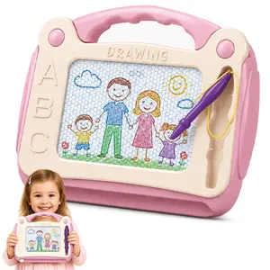 Magnetic Drawing Board for Toddlers Erasable Sketch Pad Toy for Kids Colorful Graffiti Doodle Board Toddler Arts and Crafts Early Learning Toy Birthday Gift for Boys Girls Ages 1 2 3 4 Year Old Portable Travel Drawing Adjustable Easel