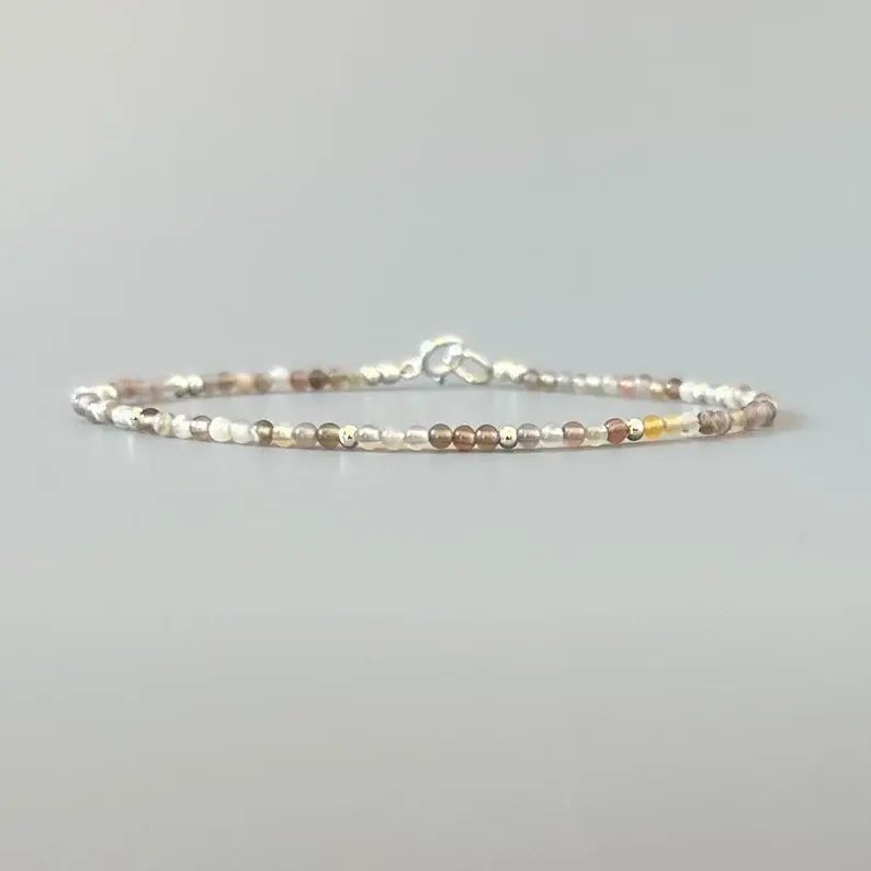 Persian Agate Bracelet - 2mm Natural Gemstone Beads for Wisdom and Insight-Perfect for Daily Wear or Gifts-Full of Lucky Charm and Positive Energy