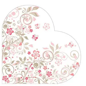 Butterflies Garden Heart Round Napkins