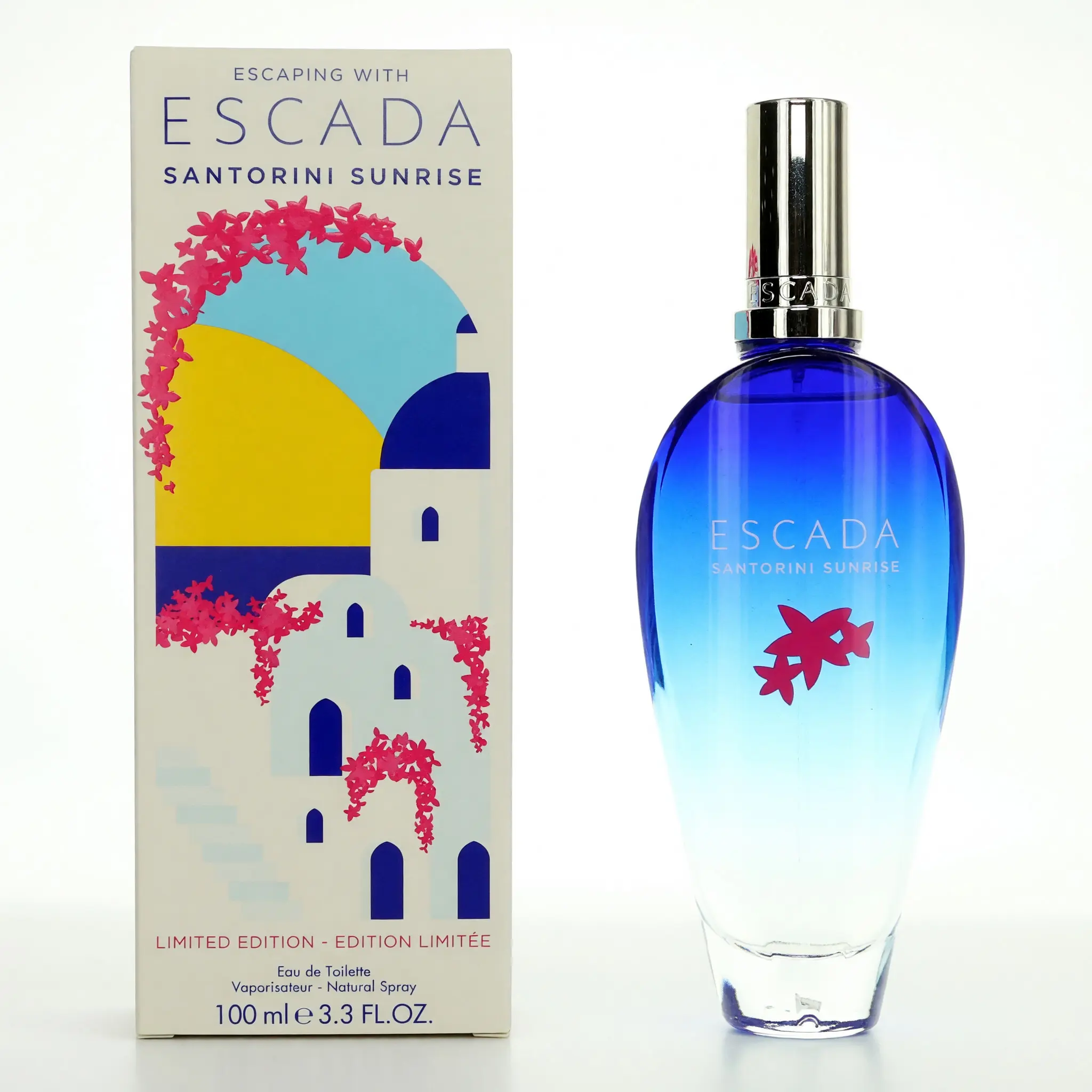 Women's Escada Santorini Sunrise Limited Edition 3.3oz EDT Spray - Citrus, Floral, Fruity Fragrance with Jasmine Notes, 3 To 3.9 Fl Oz