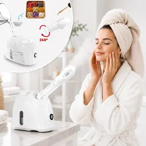 Professional Hot Mist Gentle Facial Steamer for Home Skin Care, 360° Adjustable Sprayer, Nozzle, Portable Face Steamer for Hydrating, Moisturizing, Relaxing, Daily Beauty & Mask Preparation