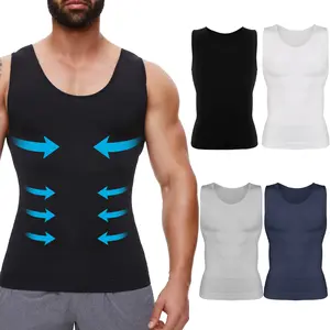 4/3/2/1 Pack Menswear Body Shaper Tummy Control Stretchy Shapewear Compression Breathable Shirt Sports Athletic Workout Tank Top Activewear Smooth Undershirt Gym Vest Sport Casual Top Daily Wear Stylish