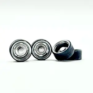 12mm Chrome Staggered Rally 3D Wheels for Hot Wheels - Stylish and Unique Design